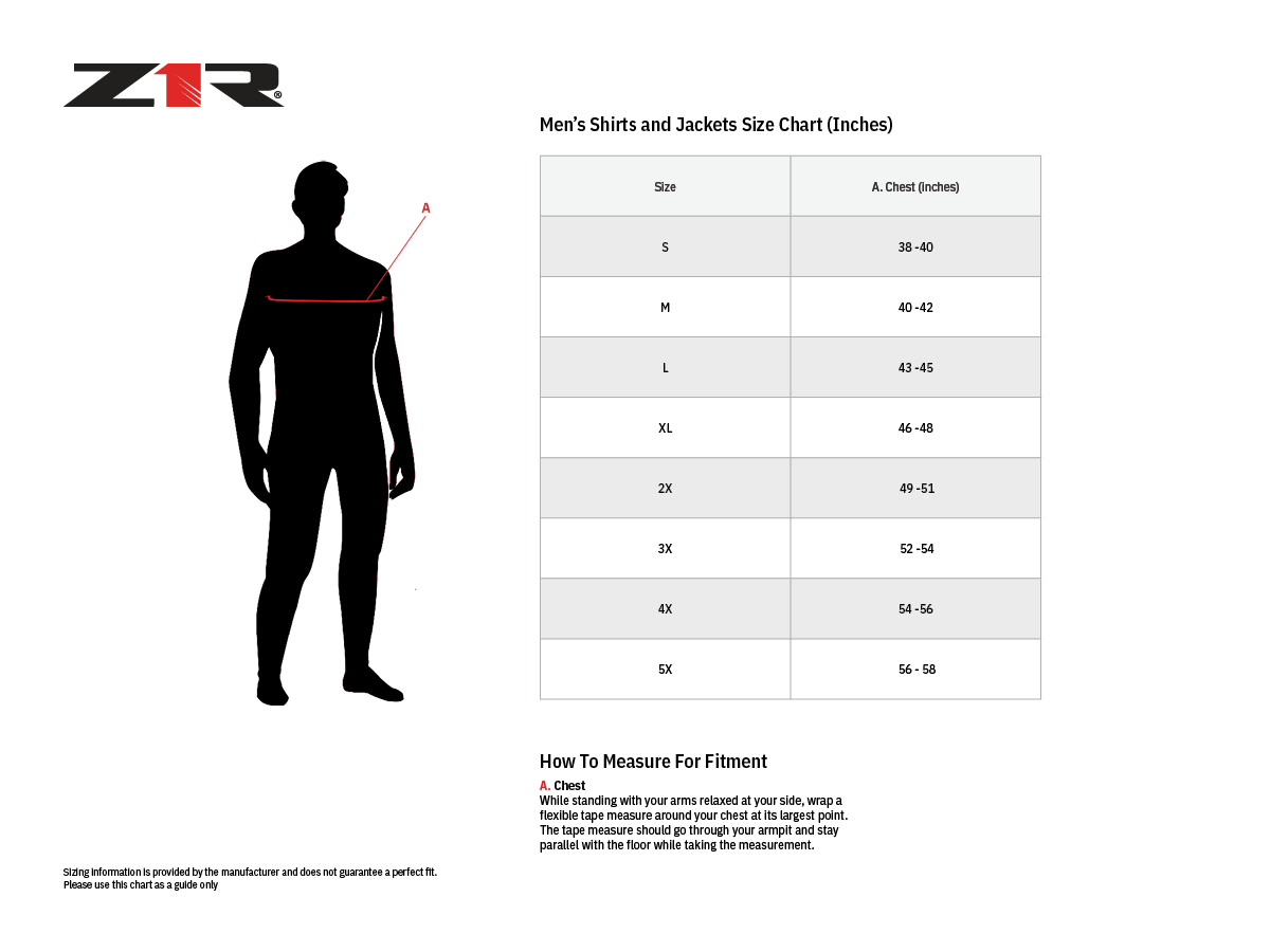 Z1R-Justifier-leather-Jacket-Size-chart