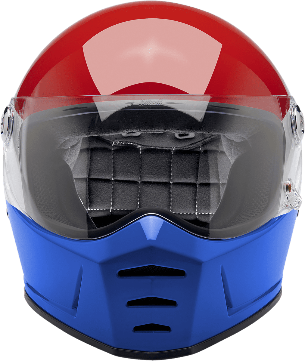 Biltwell-Lane-Splitter-Podium-Helmet-Red/White/Blue-front-view