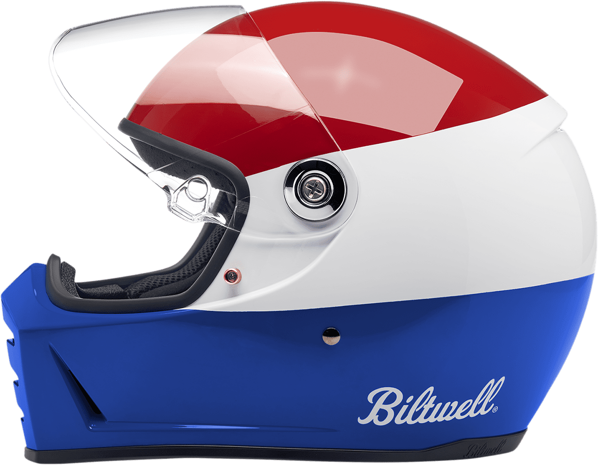 Biltwell-Lane-Splitter-Podium-Helmet-Red/White/Blue-side-view 2