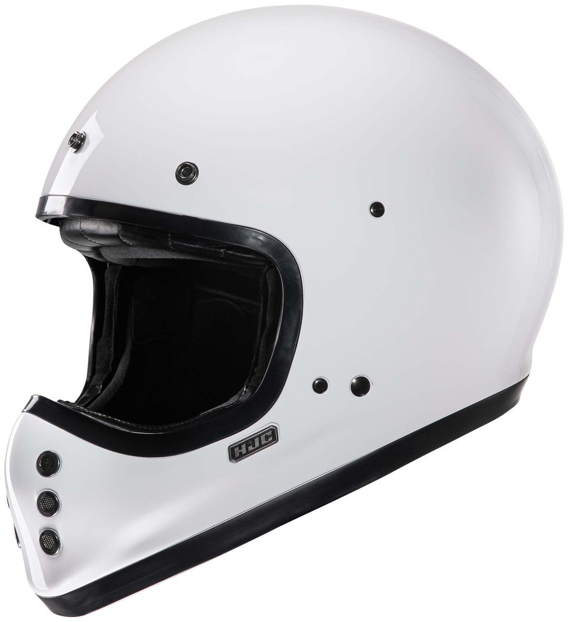 HJC-V60-Motorcycle-Helmet-White-No Visor-View