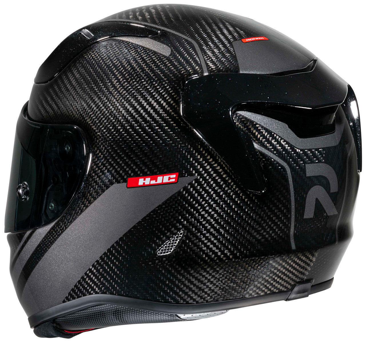 HJC-RPHA-11-PRO-Carbon-Litt-Full-Face-Motorcycle-Helmet-Black/Grey-back-View