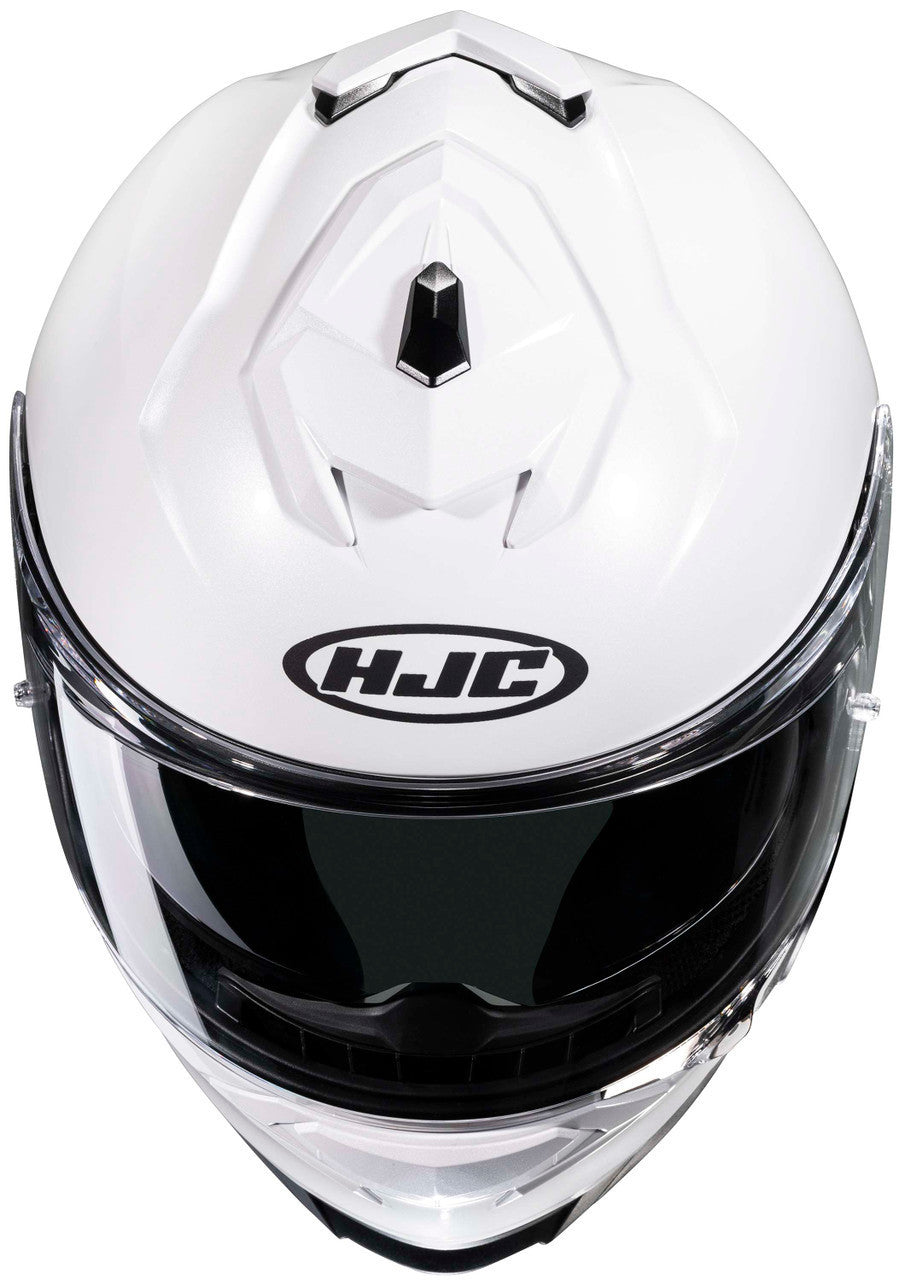 HJC-i71-Solid-Full-Face-Motorcycle-Helmet-White-Front-View