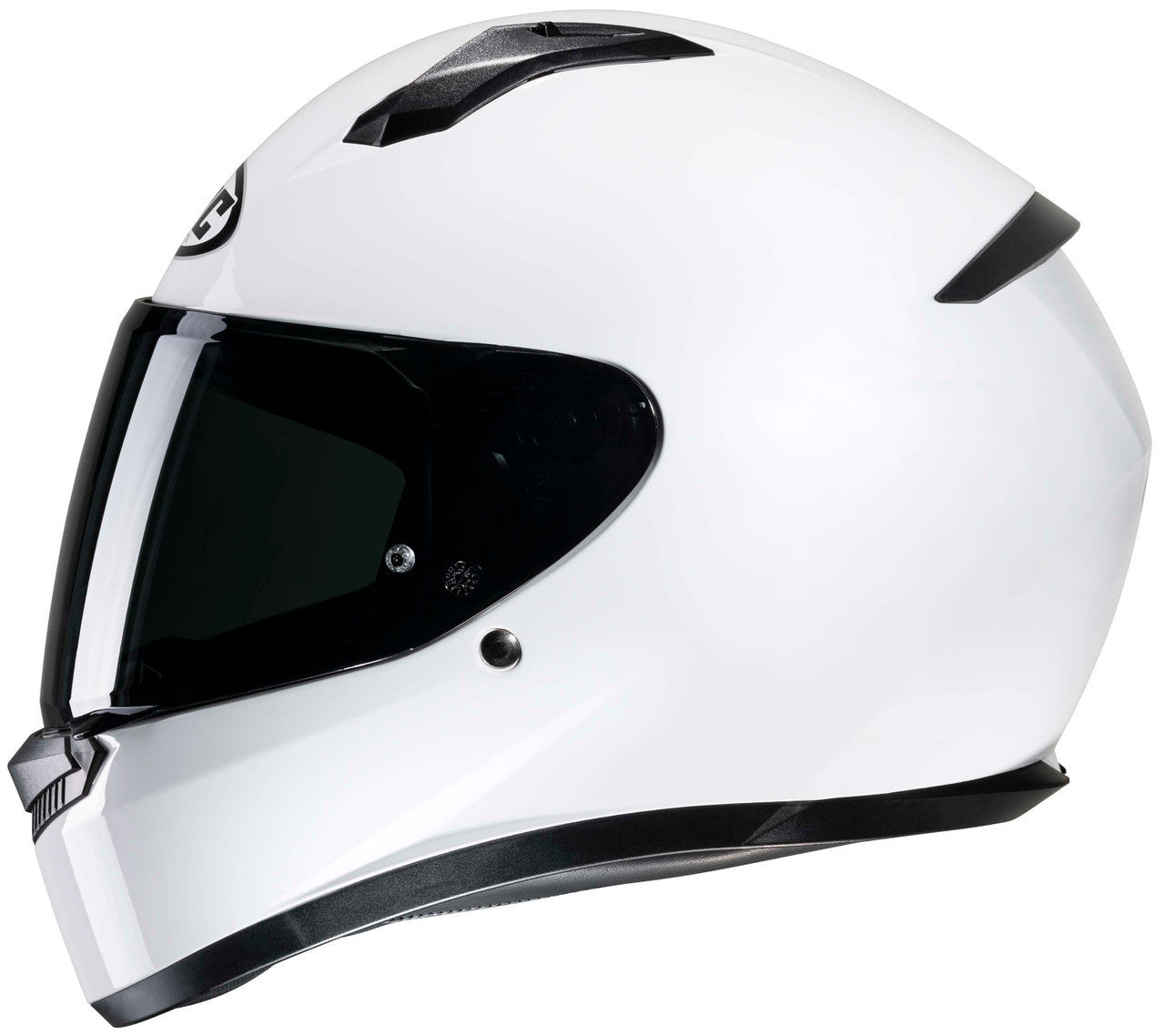 HJC-C10-Solid-Full-Face-Motorcycle-Helmet-White-Side-View