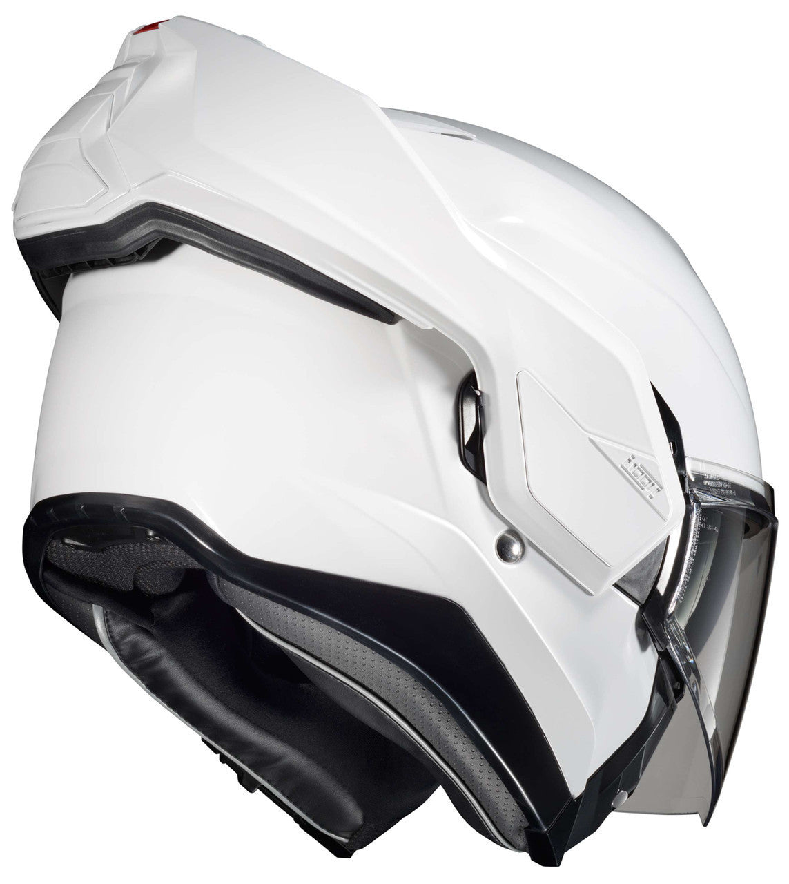 HJC-i100-Solid-Modular-Motorcycle-Helmet-White-Right-Rear-Chin-Bar-Up-View