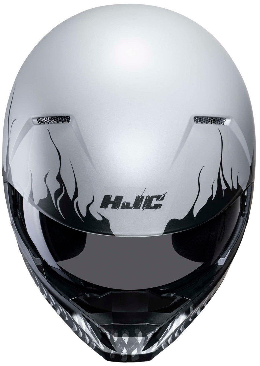 HJC-i20-SCRAW-Open-Face-Motorcycle-Helmet-Black/Grey-Front-View