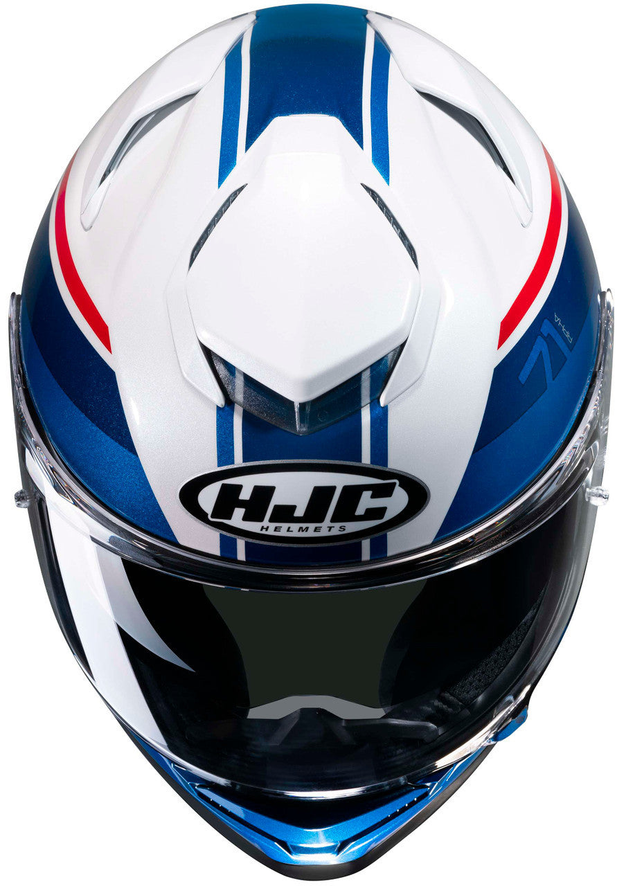 HJC-RPHA-71-MAPOS-Full-Face-Motorcycle-Helmet-Blue/White/Red-Front-View