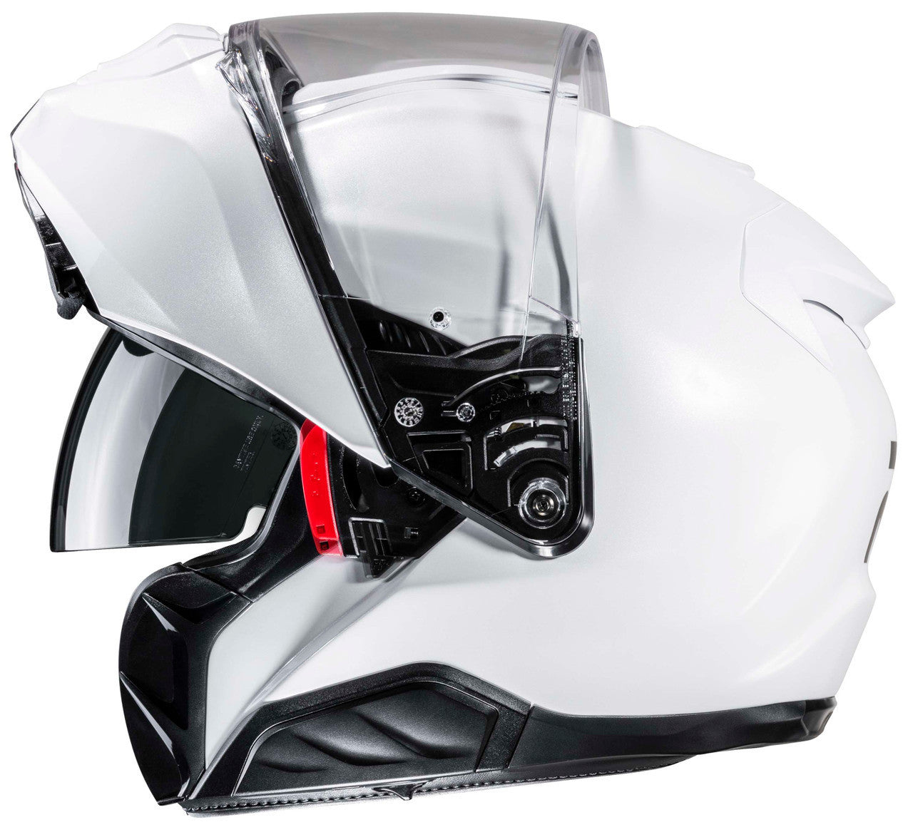 HJC-RPHA-91-Solid-Modular-Motorcycle-Helmet-White-Shield Up-View