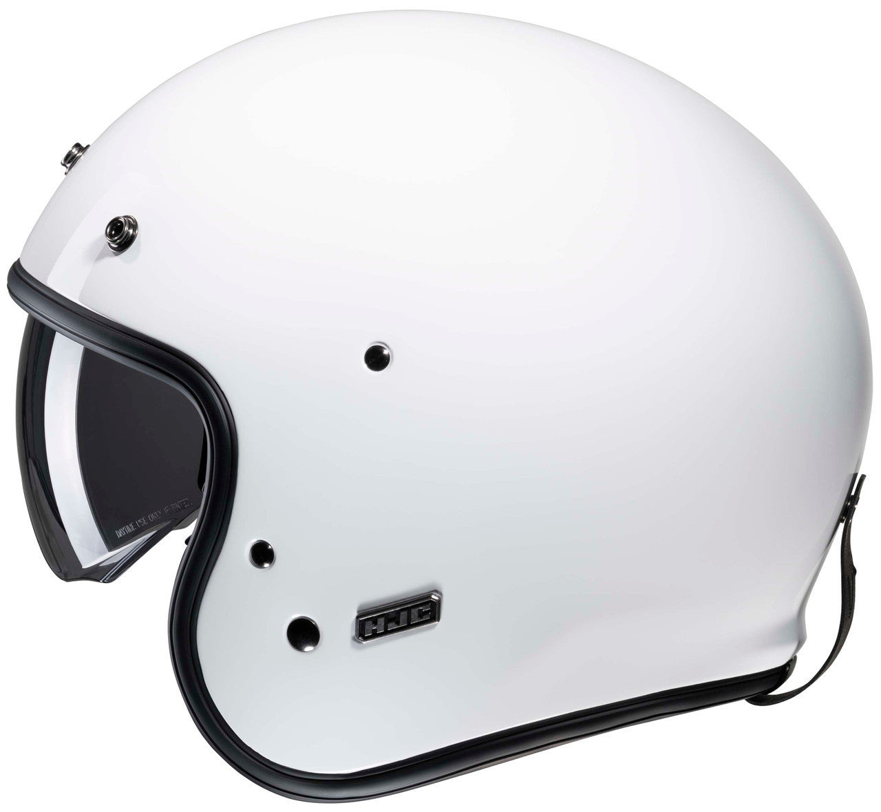 HJC-V31-Solid-Open-Face-Motorcycle-Helmet-White-Side-View