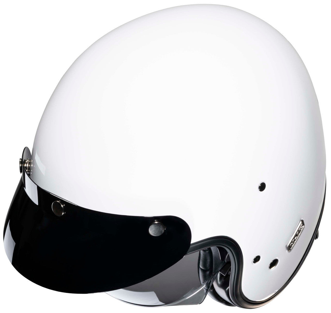 HJC-V31-Solid-Open-Face-Motorcycle-Helmet-White-Top-Visor-View