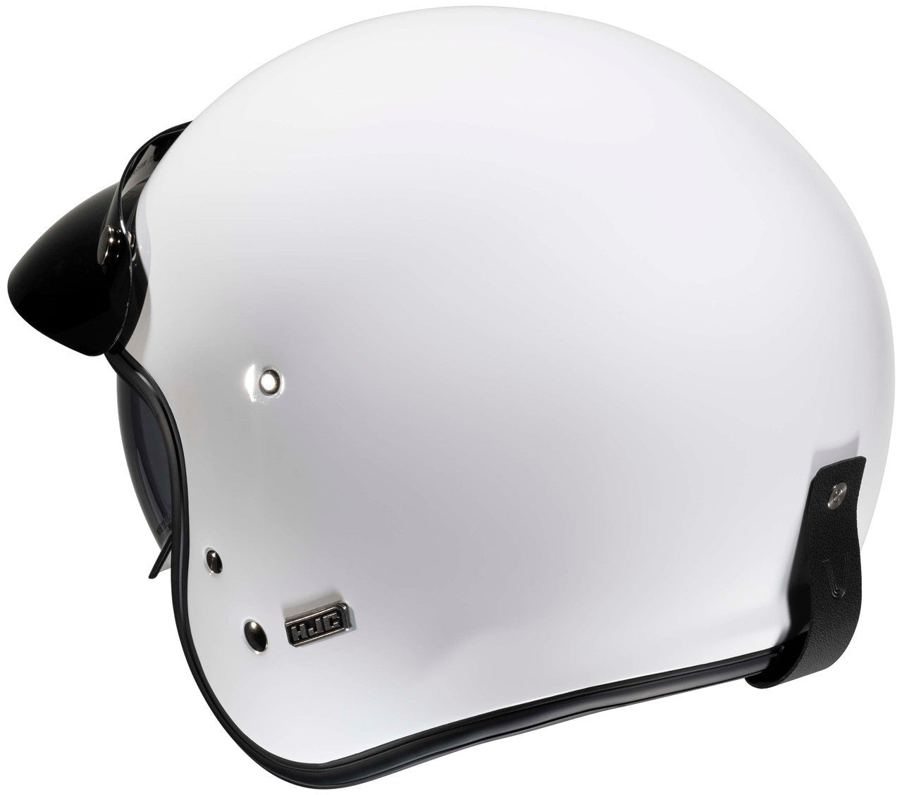 HJC-V31-Solid-Open-Face-Motorcycle-Helmet-White-Side-Rear-View