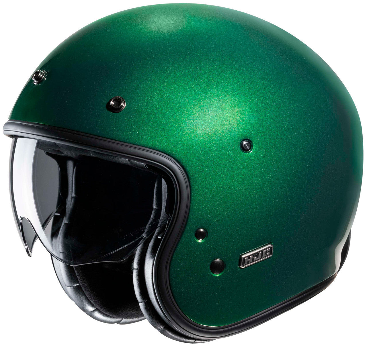 HJC-V31-Solid-Open-Face-Motorcycle-Helmet-Green-Main