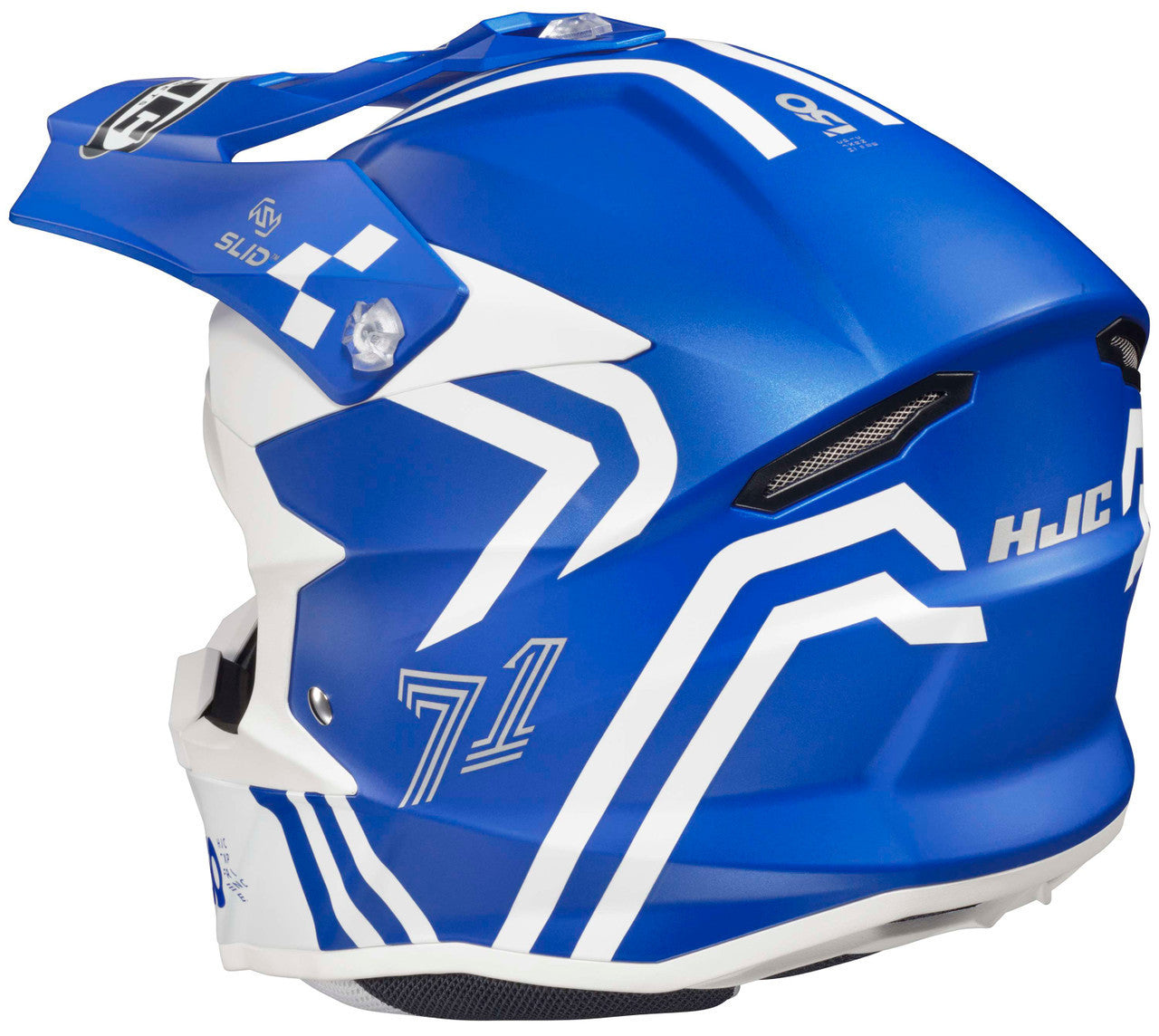 HJC-i50 HEX-Off-Road-Motorcycle-Helmet-Blue/White-Rear-View