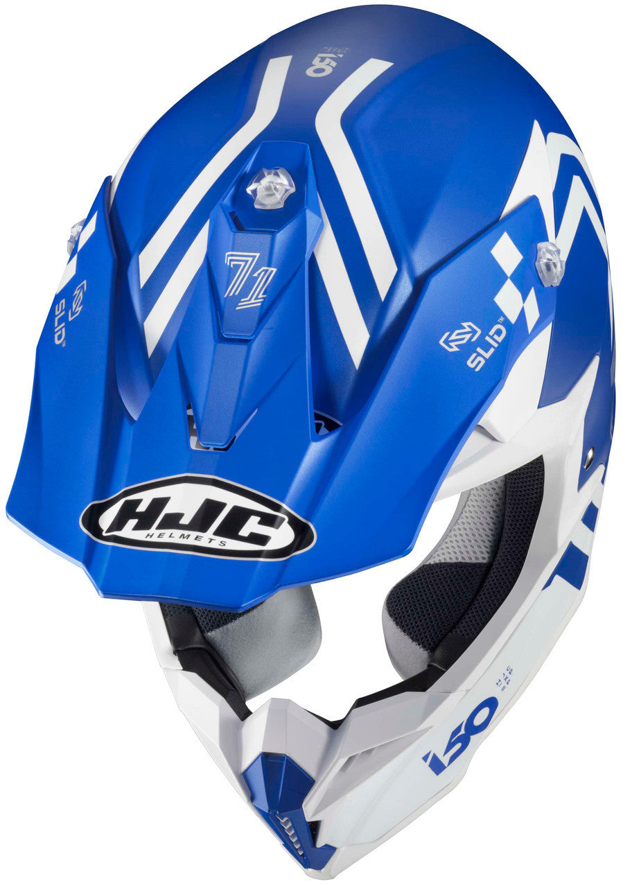 HJC-i50 HEX-Off-Road-Motorcycle-Helmet-Blue/White-TopHJC-i50 HEX-Off-Road-Motorcycle-Helmet-Blue/White-Rear-View