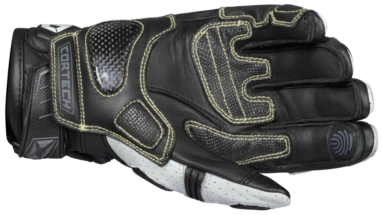 Cortech-Revo-Sport-ST-Women's-Motorcycle-Riding-Gloves-Black/White-Palm-View