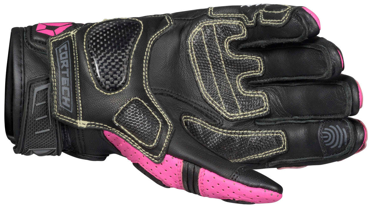 Cortech-Revo-Sport-ST-Women's-Motorcycle-Riding-Gloves-Black/Pink-Palm-View