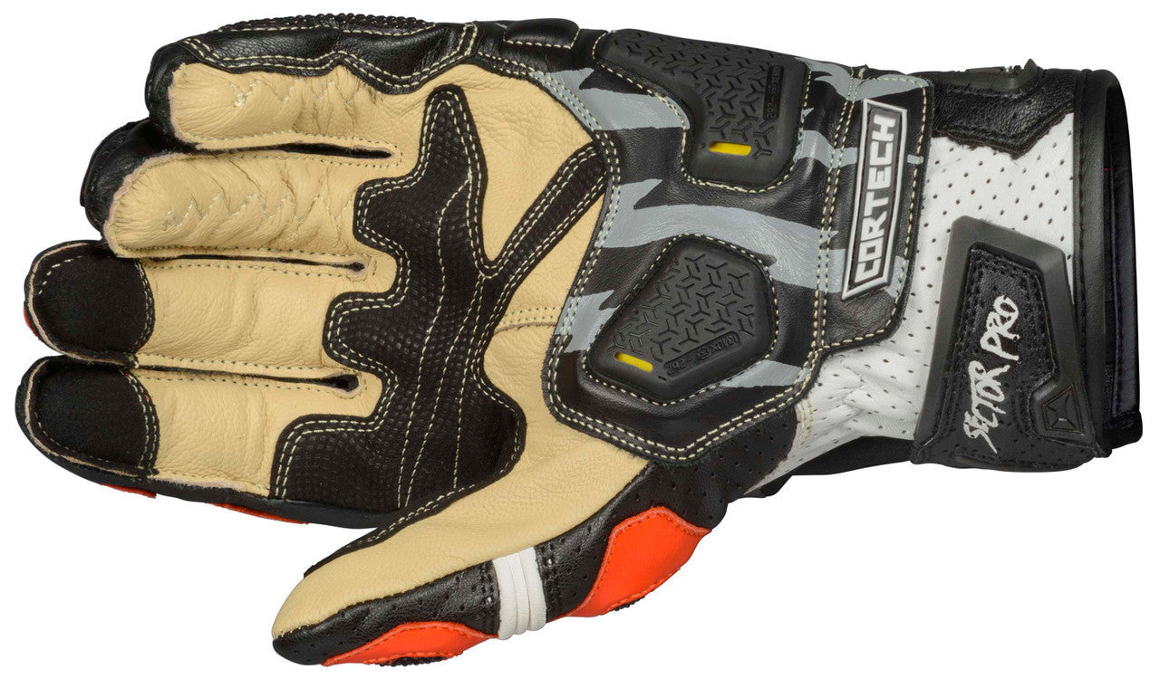 Cortech-Sector Pro-ST-Motorcycle-Riding-Gloves-Red/White-Palm-View