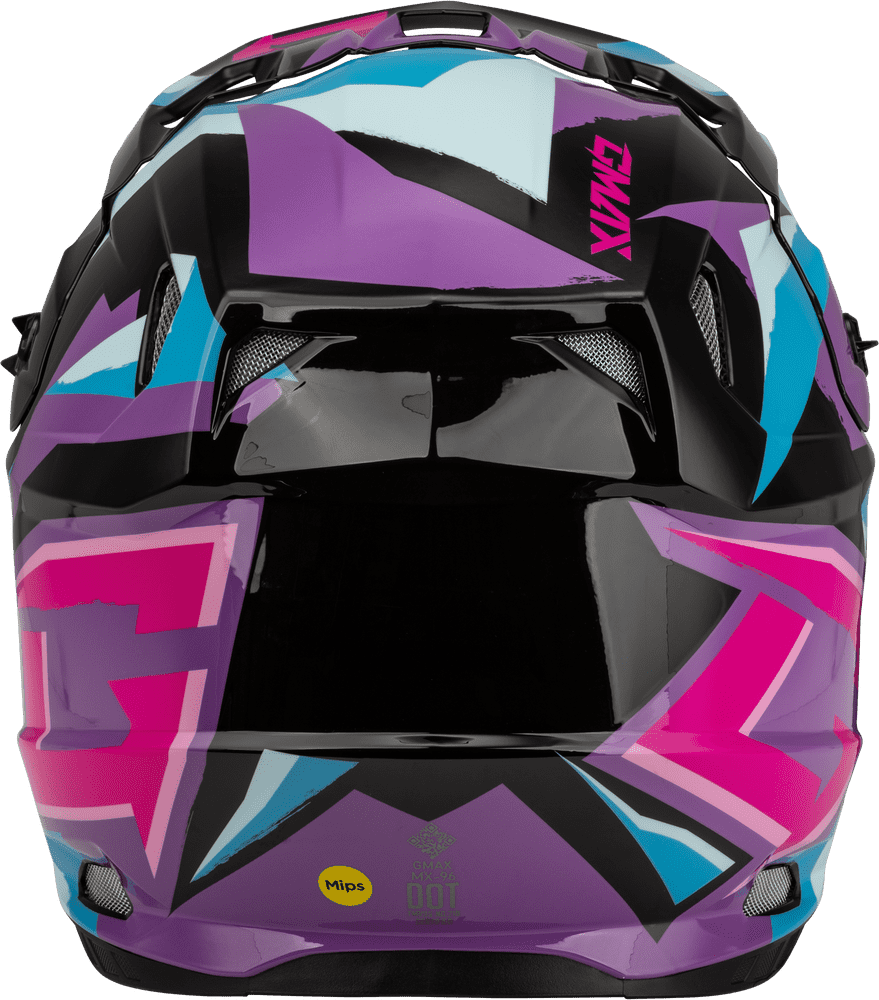 Gmax-MX-96-Splinter-Motorcycle-Helmet-Black-purple-Blue-back-view