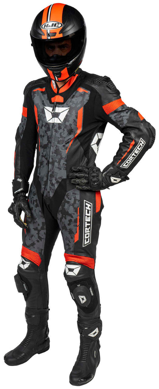 Cortech-Sector-Pro-Air-Motorcycle-Race-Suit-Camo/Red-Front-Angle-2