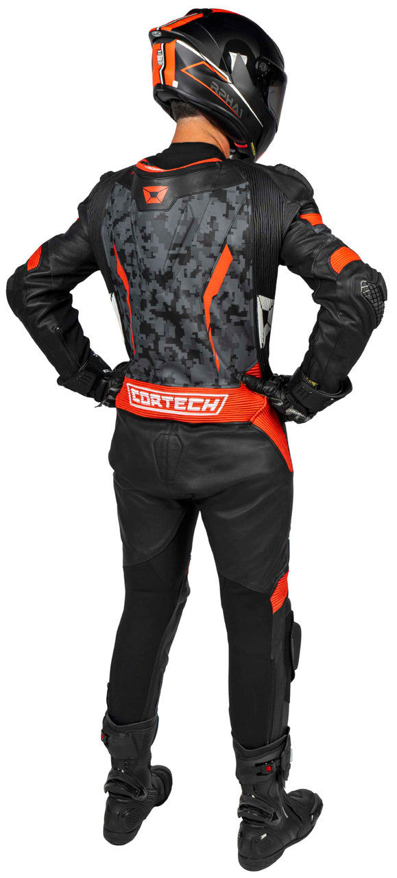 Cortech-Sector-Pro-Air-Motorcycle-Race-Suit-Camo/Red-Rear-View