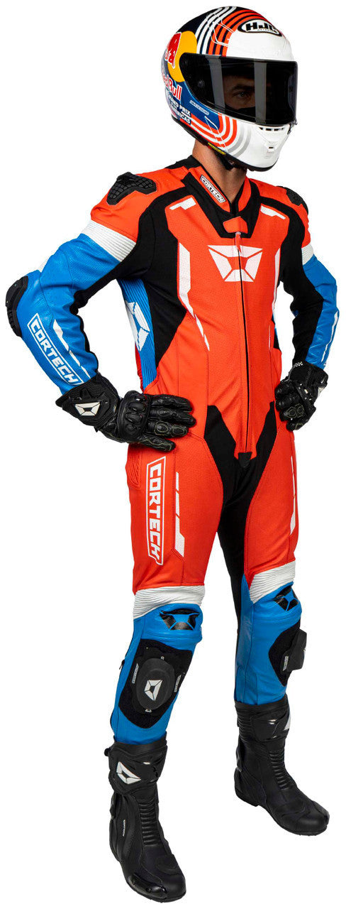 Cortech-Sector-Pro-Air-Motorcycle-Race-Suit-Red/Blue-Front-Angle-1