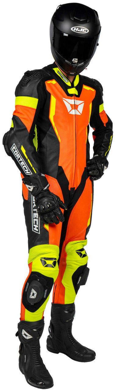 Cortech-Sector-Pro-Air-Motorcycle-Race-Suit-Orange/Yellow-Front-angle-2