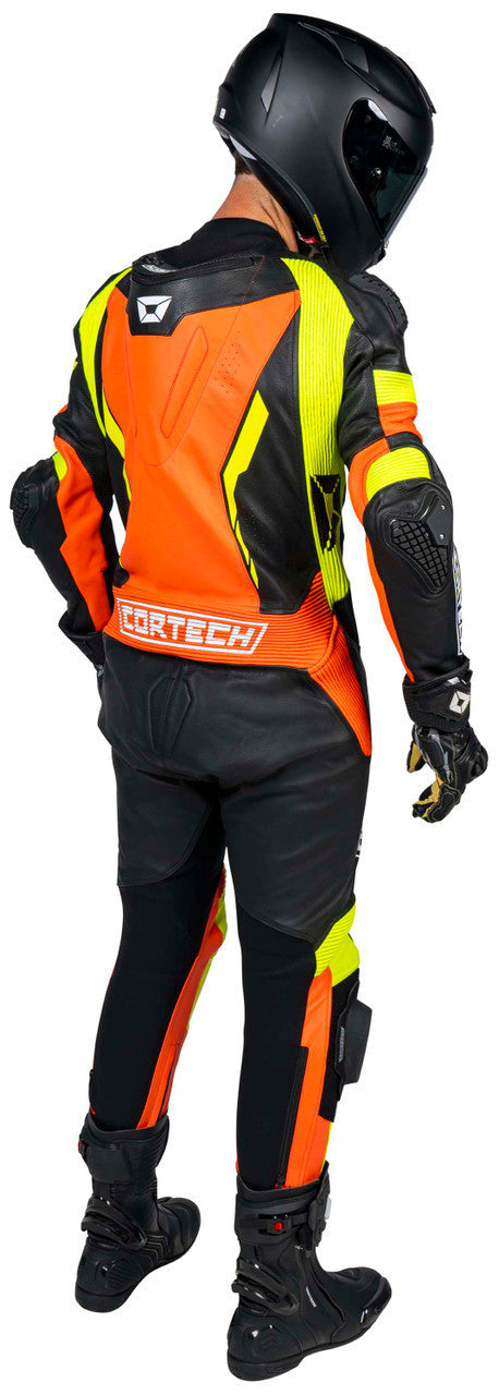 Cortech-Sector-Pro-Air-Motorcycle-Race-Suit-Orange/Yellow-Rear-View