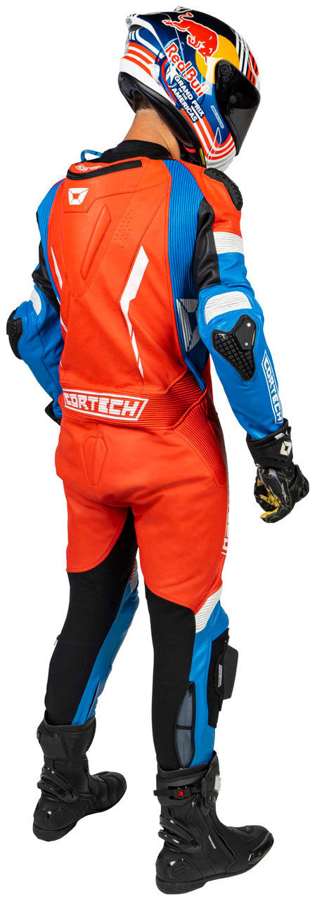 Cortech-Sector-Pro-Air-Motorcycle-Race-Suit-Red/Blue-Rear-View