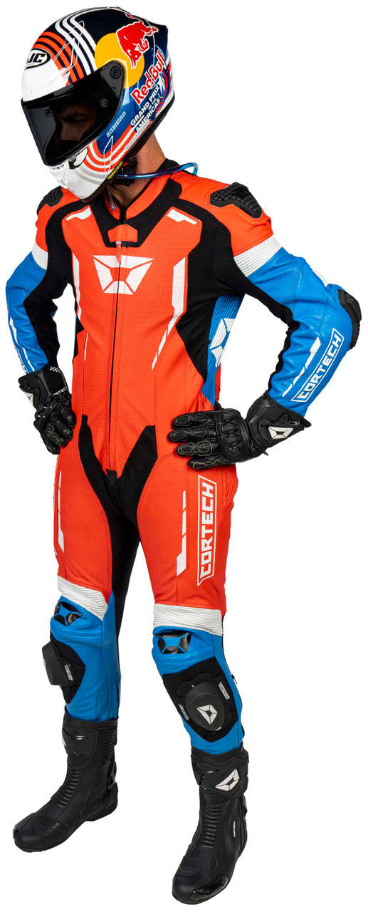 Cortech-Sector-Pro-Air-Motorcycle-Race-Suit-Red/Blue-Front-Angle-2