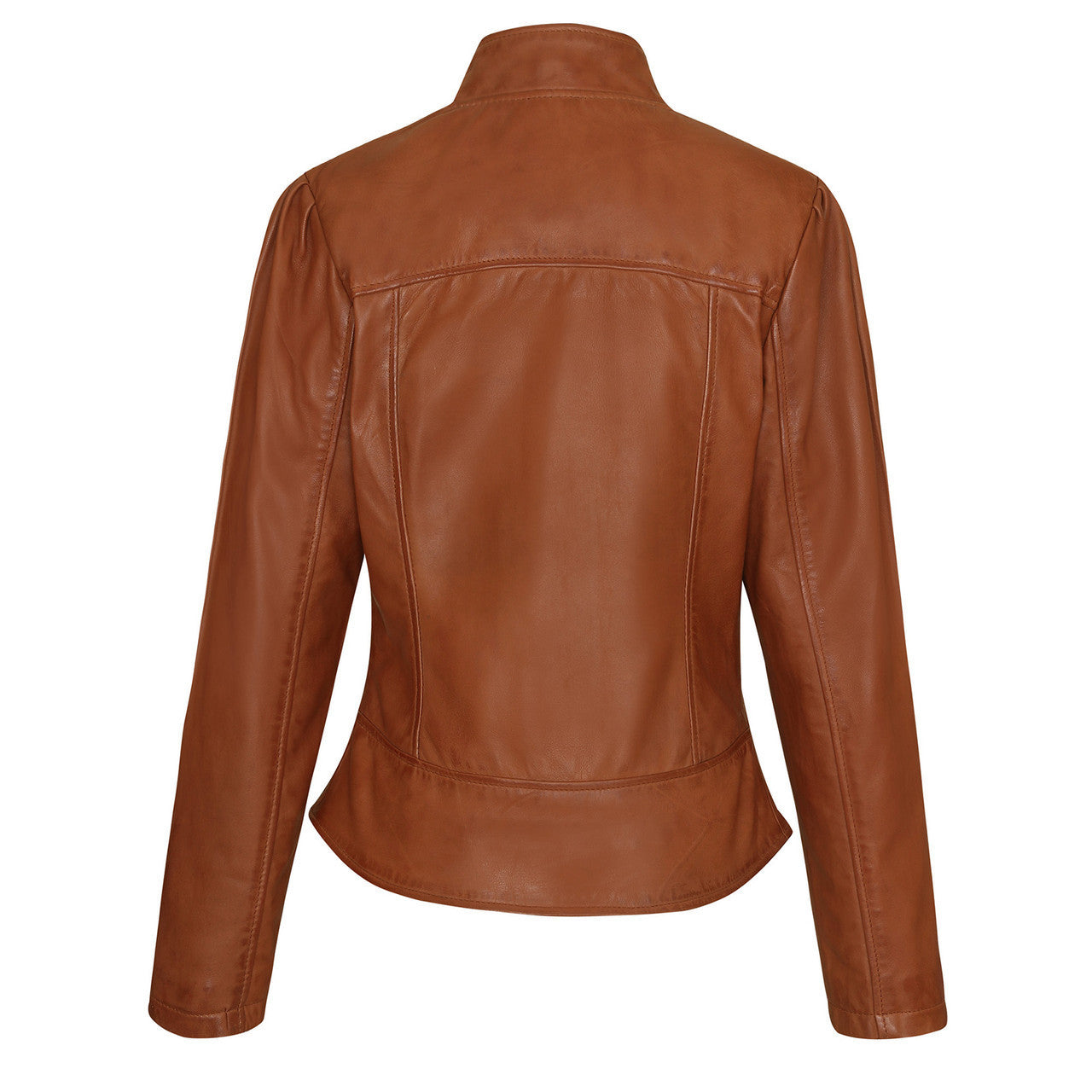 Vance-Leathers-VL650Br-Ladies-Premium-Soft-Lightweight-Brown-Fitted-Motorcycle-Leather-Jacket-Rear-View