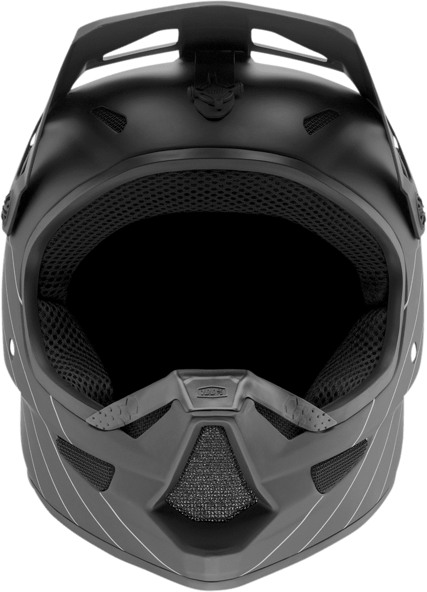 100%-STATUS-Youth-Essential-Black-Motorcycle-Helmet-Front-View