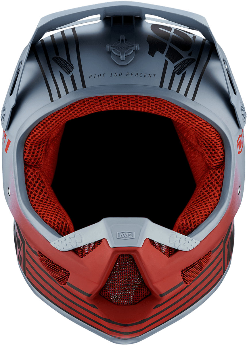 100%-STATUS-Caltec/Gray-Motorcycle-Helmet-Front-View