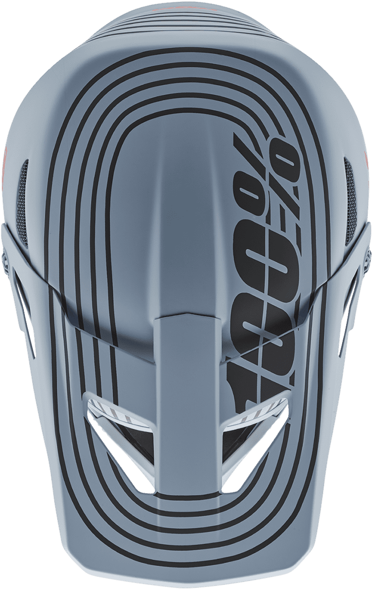 100%-STATUS-Caltec/Gray-Motorcycle-Helmet-Top-View