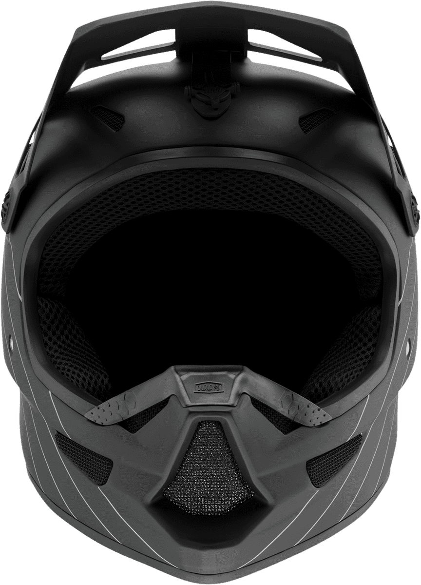 100%-STATUS-Downhill/BMX-ESSENTIAL-Black-Motorcycle-Helmet-Front-View