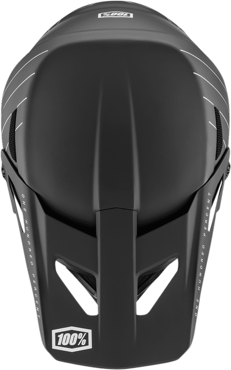 100%-STATUS-Downhill/BMX-ESSENTIAL-Black-Motorcycle-Helmet-Top-View