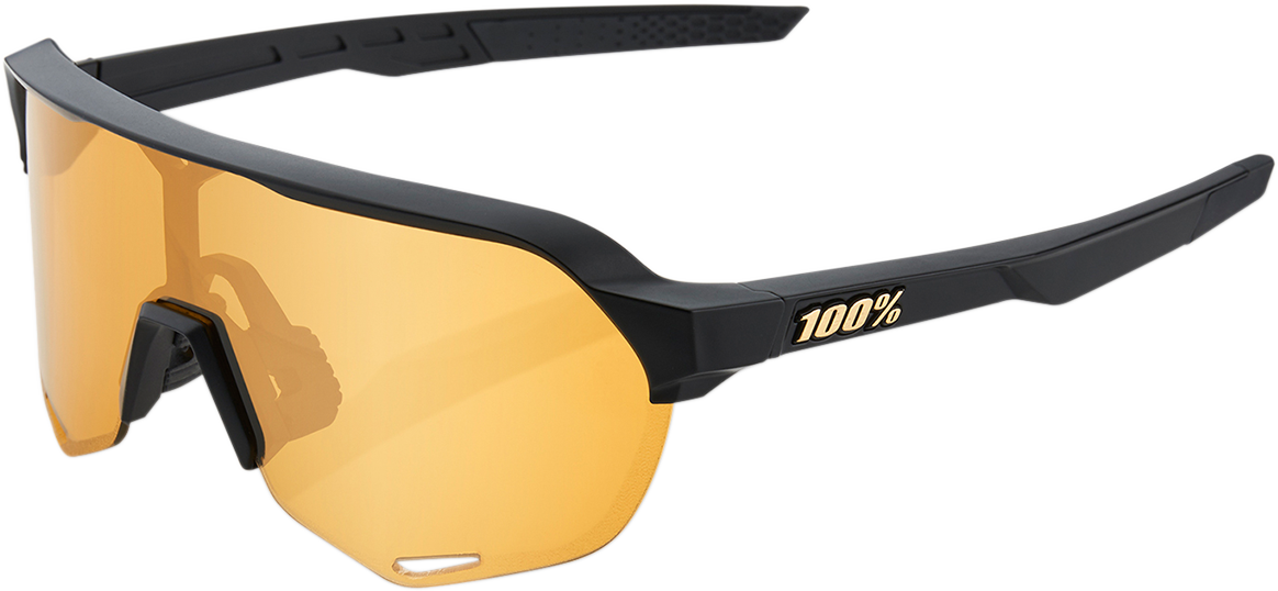 100%-S2-Performance-Motorcycle-Riding-Sunglasses-Black/Gold Mirror-Main