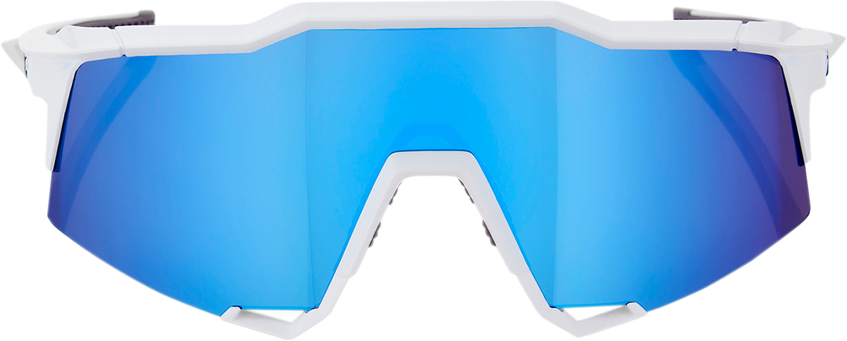 100%-Speedcraft-Performance-Motorcycle-Riding-Sunglasses-White/Blue Mirror-Front-View