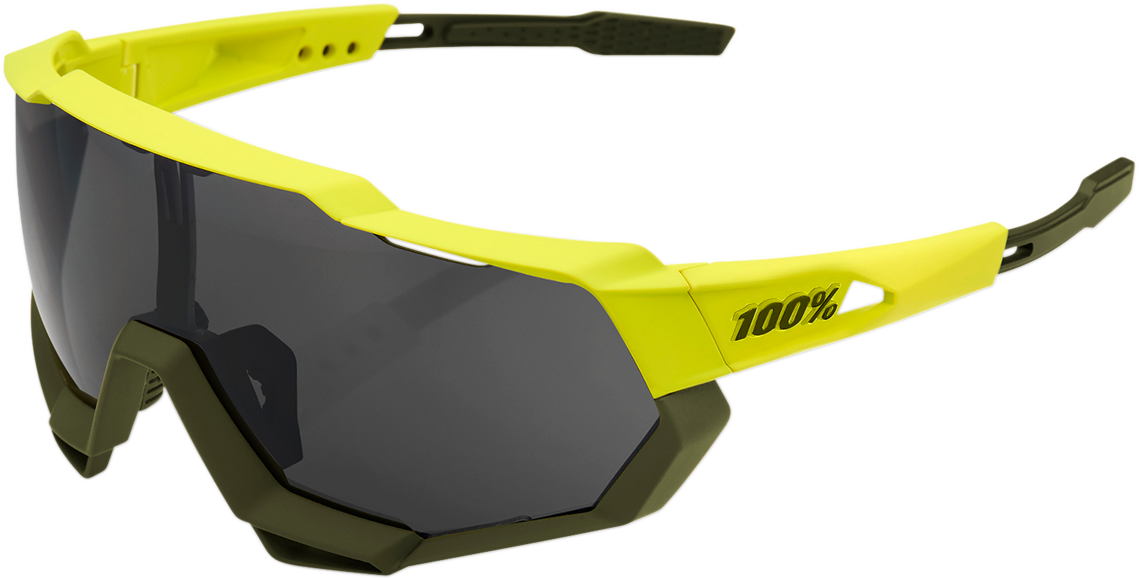 100%-Speedtrap-Performance-Motorcycle-Riding-Sunglasses-Yellow-Black Mirror-Main