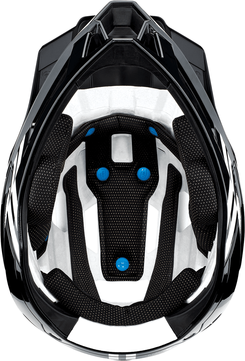 100%-Trajecta-Fidlock-Mountain-Bike-Helmet-Black/White-Inner-View