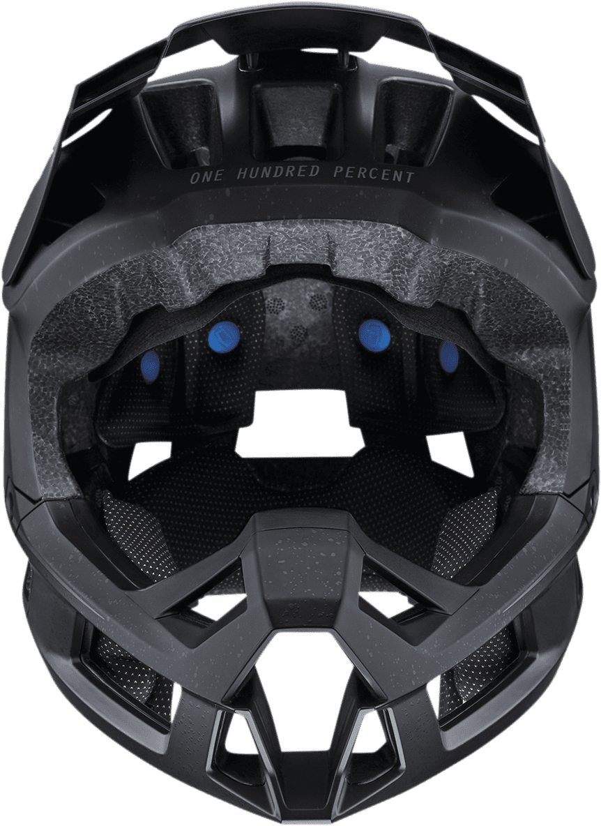 100%-Trajecta-Fidlock-Mountain-Bike-Helmet-Black-Front-View