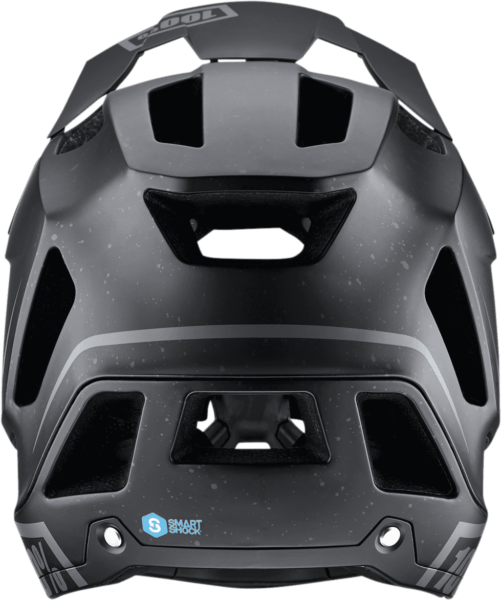 100%-Trajecta-Fidlock-Mountain-Bike-Helmet-Black-back-View