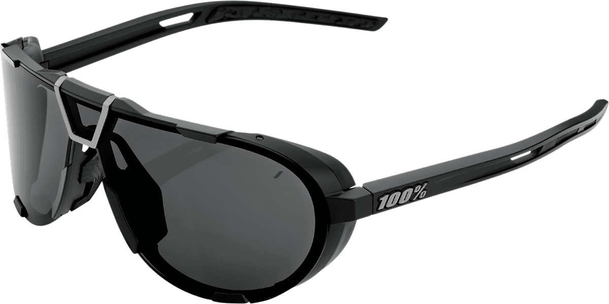 100%-Westcraft-Premium-Performance-Sunglasses-Matte-Black-Mirror-Front-Side-View