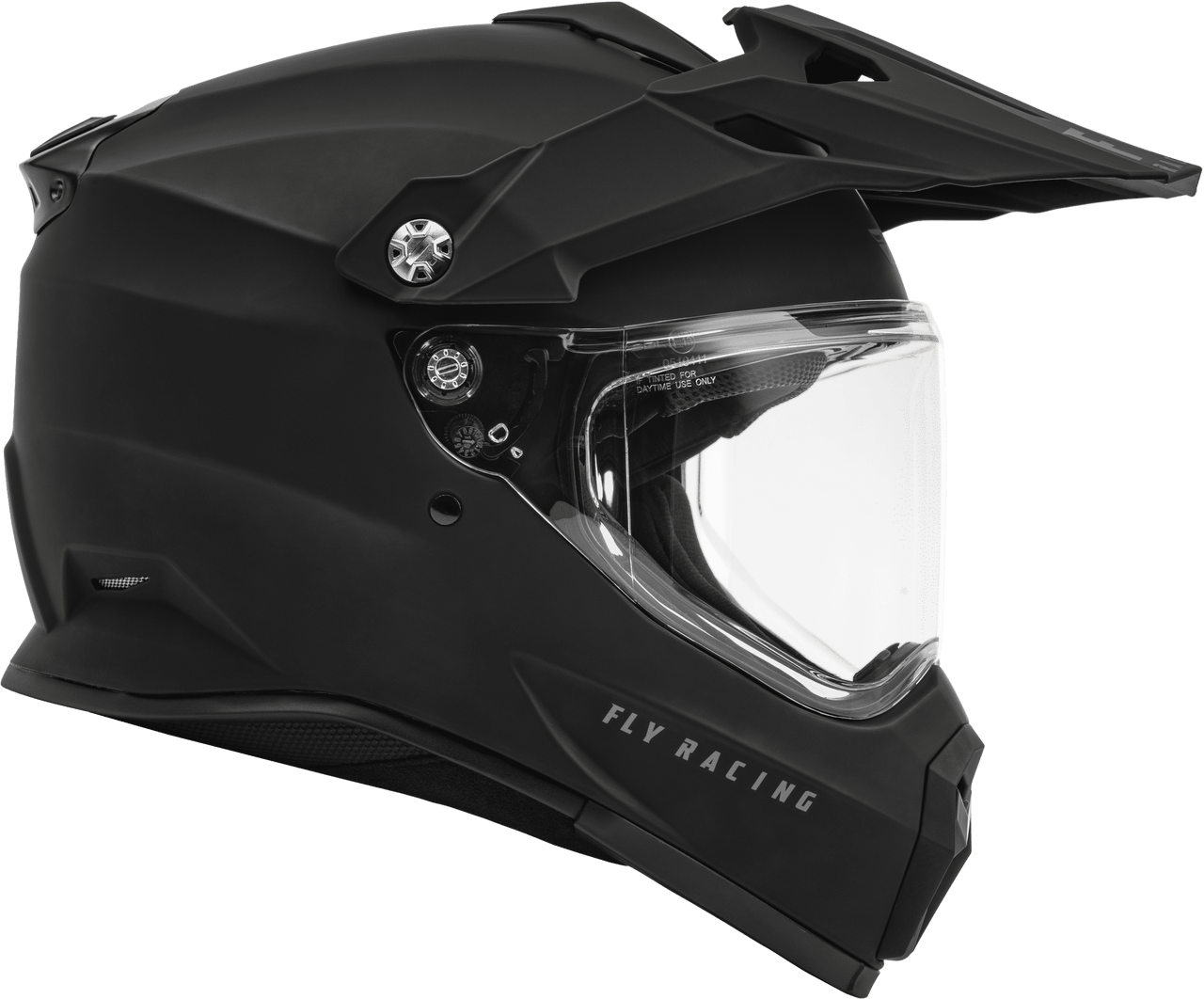 Fly-Racing-Trekker-Solid-Motorcycle-Helmet-Matte-Black-side-view