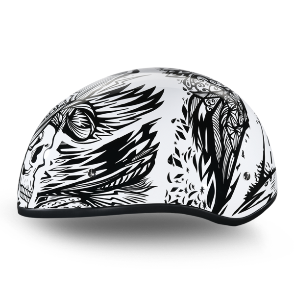 Daytona-Skull-Cap-Live-Fast-Motorcycle-Helmet-left-view