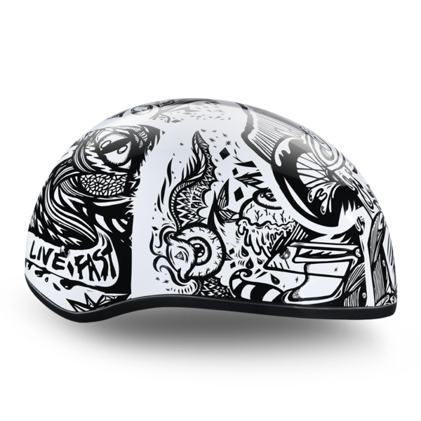 Daytona-Skull-Cap-Live-Fast-Motorcycle-Helmet-right-view