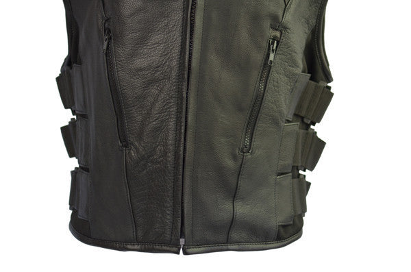 SWAT-Team-Bulletproof-Style-Cowhide-Leather-Vest-detail-view