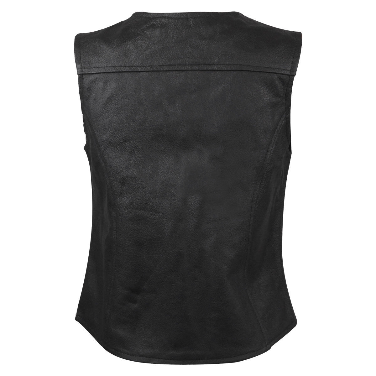 Jafrum-Womens-Five-Snap-Leather-Vest-Gun-Pocket-rear-view