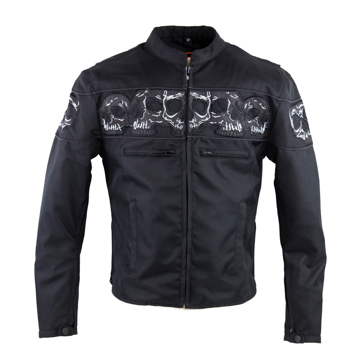 Jafrum-Reflective-Skull-Textile-Motorcycle-Jacket-front-view