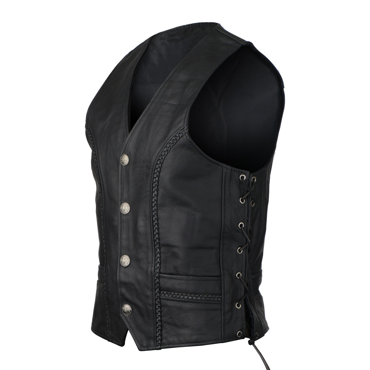 Jafrum-Buffalo-Nickel-Leather-Motorcycle-Vest-Braids-Side-Laces-main