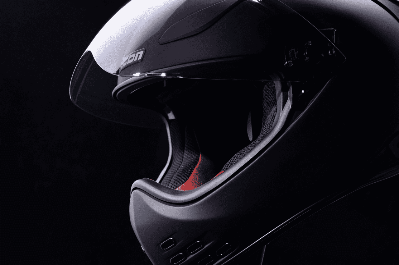 Icon-Domain-Cornelius-Full-Face-Motorcycle-Helmet-Black-open-visor-view