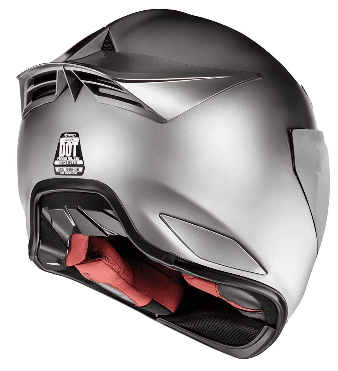 Icon-Domain-Cornelius-Full-Face-Motorcycle-Helmet-Silver-rear-view